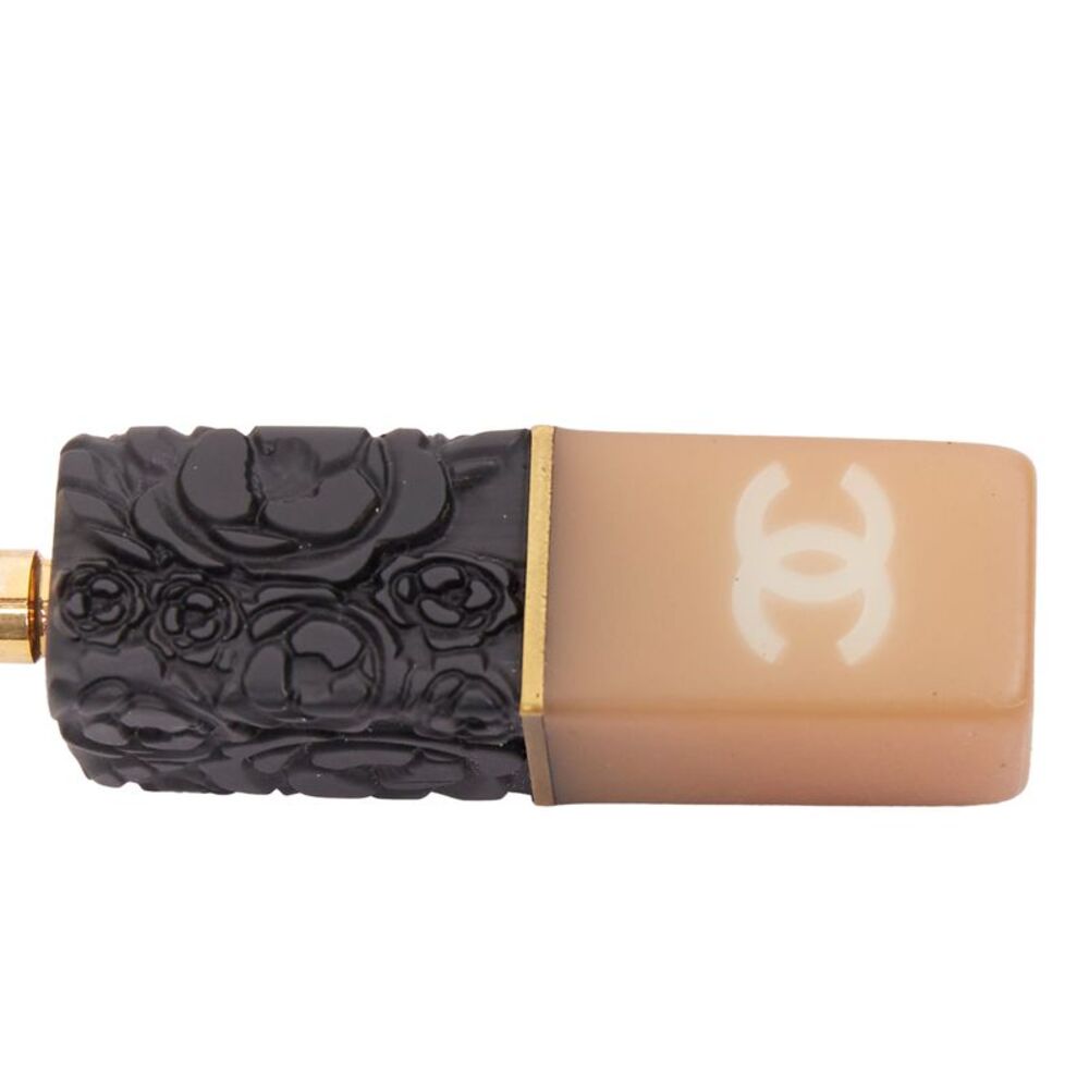 Chanel 07A Camellia Lipstick CC logo nude black g resin purse hook - Picture 3 of 5